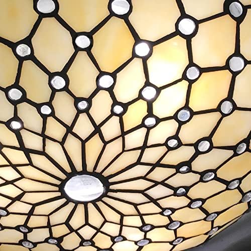 Артзон Тифани тавански светло светло, светло од 16 инчи со витраж, стаклена таванот за спална соба, дневна соба, влез, фоаје, 3-светло…