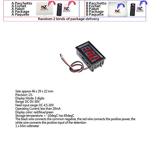 Mini Digital Voltmeter Ammeter DC 100V 10A панел AMP Волт на напон на напон на напон на тековниот мерач Детектор на тестер 0,56 ”Двојна LED дисплеј авто -автомобил, црвен зелен дисплеј