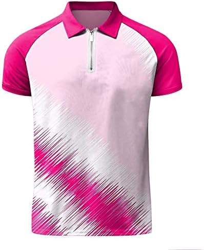 XXBR машки кратки ракави патент Поло кошули Спортски тениски ленти Апстрактни врвови за голф летни поштенски врат Обична кошула