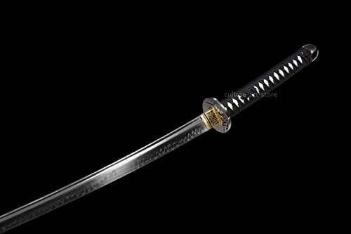 GLW нож рачно изработен јапонски самурај катана целосна tang t10 ​​челична глина калена остра