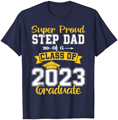 Менс горд чекор тато на класа од 2023 година маица за дипломиран дипломиран