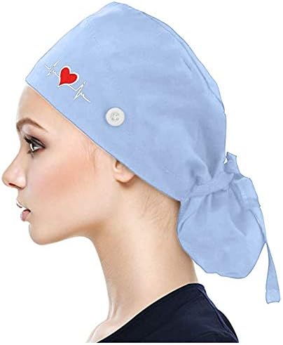 Машка и женска памучна печатење оперативна сала капа за доктор медицинска сестра капа фризер за прашина од тиква од тиква