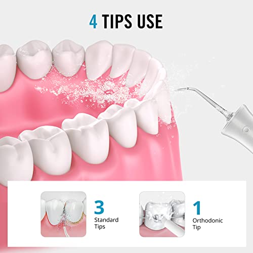 Вода за стоматолошки флосер со магнетно полнење за чистење на забите, coofloss ipx8 водоотпорен забен забен заболувања на заби орален наводнувач со 4 совети и резервоар з