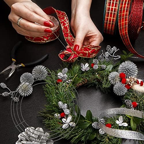 Nuobesty Christmas Decor 2 pcs Божиќна жица венец рамка железо венец прстени сонуваат фаќач за прстени макраме -обрачи украс за украси