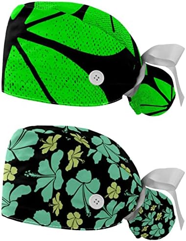 2 пакет работно капаче со копчиња и вратоврска за ленти за жени со една големина работна глава за капакот на старечката на стари лица,