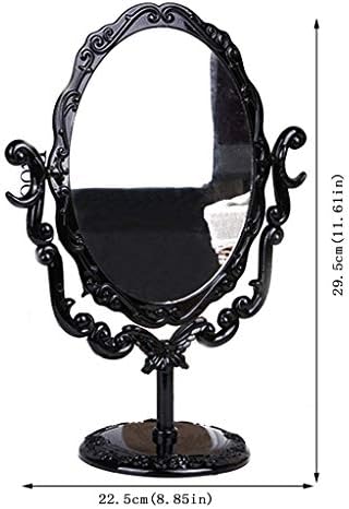 360° Ротација Овални Козметички Огледало, Европската Ретро Стил Вртливата Суета Огледало Отстранлив Принцеза Огледало Костум За Девојка Деца