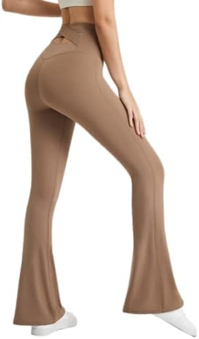 Сијаома женски високи половини јога панталони се протегаат широки панталони со дното на нозете, панталони