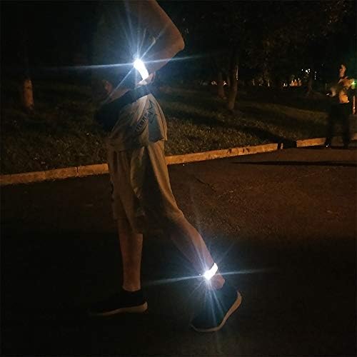 Aoparada LED светло осветлување рефлексивни опрема за опрема, шлаканици за нараквици за жени мажи деца ноќно трчање кучиња безбедност за одење